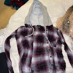 Purple flannel with hood👩🏼‍🦱